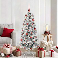 vidaXL Plast Hingad Julgran med LED -remsljus 150 cm PVC