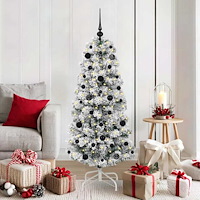 vidaXL Plast Hingad Julgran med LED -remsljus 150 cm PVC