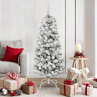 vidaXL Plast Hingad Julgran med LED -remsljus 150 cm PVC