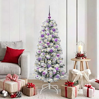 vidaXL Plast Hingad Julgran med LED -remsljus 150 cm PVC