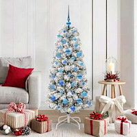 vidaXL Plast Hingad Julgran med LED -remsljus 150 cm PVC