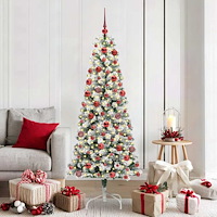 vidaXL Plast Hingad Julgran med LED -remsljus 180 cm PVC