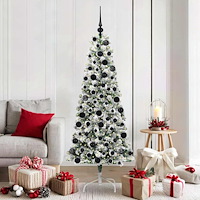 vidaXL Plast Hingad Julgran med LED -remsljus 180 cm PVC