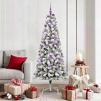 vidaXL Plast Hingad Julgran med LED -remsljus 180 cm PVC