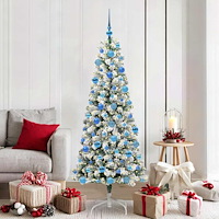 vidaXL Plast Hingad Julgran med LED -remsljus 180 cm PVC