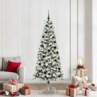vidaXL Plast Hingad Julgran med LED -remsljus 210 cm PVC