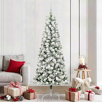 vidaXL Plast Hingad Julgran med LED -remsljus 210 cm PVC