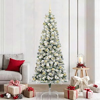 vidaXL Plast Hingad Julgran med LED -remsljus 210 cm PVC