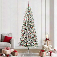 vidaXL Plast Hingad Julgran med LED -remsljus 240 cm PVC
