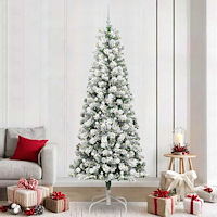 vidaXL Plast Hingad Julgran med LED -remsljus 240 cm PVC