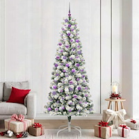 vidaXL Plast Hingad Julgran med LED -remsljus 240 cm PVC