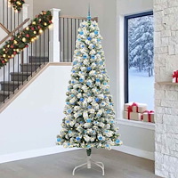 vidaXL Plast Hingad Julgran med LED -remsljus 240 cm PVC