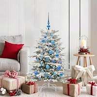 vidaXL Plast Hingad Julgran med LED -remsljus Vit 120 cm PE och PVC