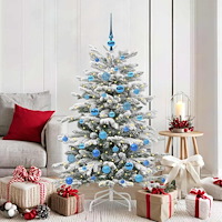 vidaXL Plast Hingad Julgran med LED -remsljus Vit 150 cm PE och PVC