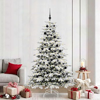 vidaXL Plast Hingad Julgran med LED -remsljus Vit 210 cm PE och PVC