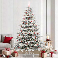 vidaXL Plast Hingad Julgran med LED -remsljus Vit 240 cm PE och PVC