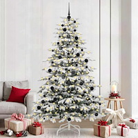 vidaXL Plast Hingad Julgran med LED -remsljus Vit 240 cm PE och PVC