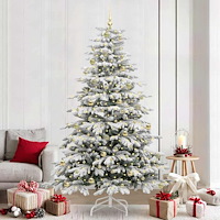 vidaXL Plast Hingad Julgran med LED -remsljus Vit 240 cm PE och PVC