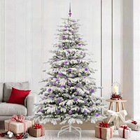 vidaXL Plast Hingad Julgran med LED -remsljus Vit 240 cm PE och PVC