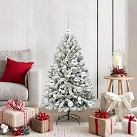 vidaXL Konstgjord julgran Grön och Vit 120 cm PVC och metall