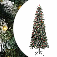vidaXL Konstgjord julgran Grön 86 x 86 x 210 cm PVC och Plast och Stål