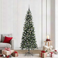 vidaXL Konstgjord julgran Grön 86 x 86 x 210 cm PVC och Plast och Stål