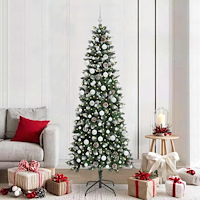 vidaXL Konstgjord julgran Grön 86 x 86 x 210 cm PVC och Plast och Stål