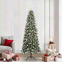 vidaXL Konstgjord julgran Grön 86 x 86 x 210 cm PVC och Plast och Stål