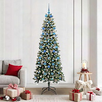 vidaXL Konstgjord julgran Grön 86 x 86 x 210 cm PVC och Plast och Stål