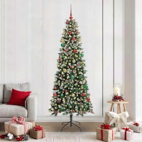 vidaXL Konstgjord julgran Grön 210 cm PVC och Plast och Stål