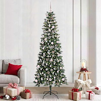 vidaXL Konstgjord julgran Grön 96 x 96 x 240 cm PVC och Plast och Stål