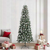 vidaXL Konstgjord julgran Grön 96 x 96 x 240 cm PVC och Plast och Stål