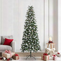 vidaXL Konstgjord julgran Grön 96 x 96 x 240 cm PVC och Plast och Stål