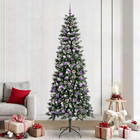 vidaXL Konstgjord julgran Grön 96 x 96 x 240 cm PVC och Plast och Stål