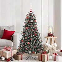 vidaXL Konstgjord julgran med 150 LED-lampor Grön 83.5 x 83.5 x 150 cm
