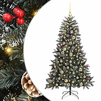 vidaXL Konstgjord julgran med 150 LED-lampor Grön 83.5 x 83.5 x 150 cm