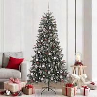 vidaXL Konstgjord julgran med 300 LED-lampor Grön 114 x 114 x 210 cm