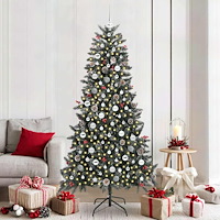vidaXL Konstgjord julgran med 300 LED-lampor Grön 114 x 114 x 210 cm