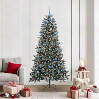 vidaXL Konstgjord julgran med 300 LED-lampor Grön 114 x 114 x 210 cm