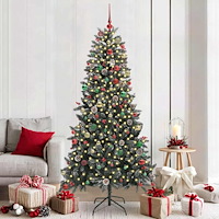 vidaXL Konstgjord julgran med 300 LED-lampor Grön 114 x 114 x 210 cm