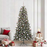 vidaXL Konstgjord julgran Grön 240 cm PVC och Plast och Stål