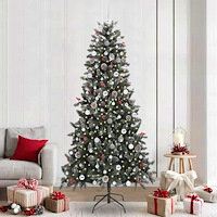 vidaXL Konstgjord julgran Grön 240 cm PVC och Plast och Stål