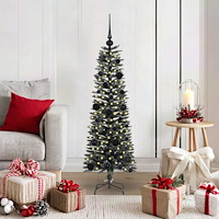 vidaXL Konstgjord julgran med 150 LED-lampor Grön 40,5 x 40,5 x 120 cm