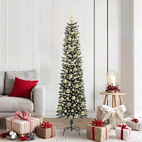 vidaXL Konstgjord julgran med 300 LED-lampor Grön 50.5 x 50.5 x 180 cm