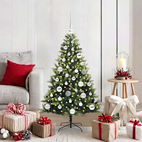 vidaXL Konstgjort Fällbart Julträd 150 LEDs Grön 120 cm PVC och PE