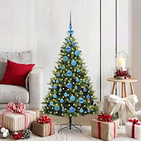 vidaXL Konstgjort Fällbart Julträd 150 LEDs Grön 120 cm PVC och PE