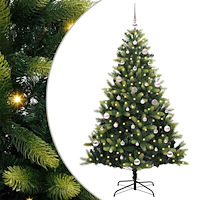 vidaXL Konstgjort Fällbart Julträd 150 LEDs Grön 150 cm PVC och PE