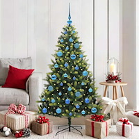 vidaXL Konstgjort Fällbart Julträd 150 LEDs Grön 150 cm PVC och PE