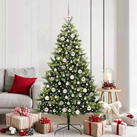 vidaXL Konstgjord Hämtad Julgran 300 LEDs Grön 180 cm PVC och PE