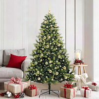 vidaXL Artificiell Hinged Julgran 300 LEDs Grön 180 cm PVC och PE